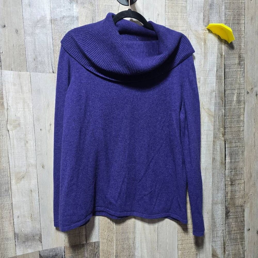Preston & York Vintage Plum Cashmere Cowl Neck Sweatshirt XL Comfort Luxury Basi